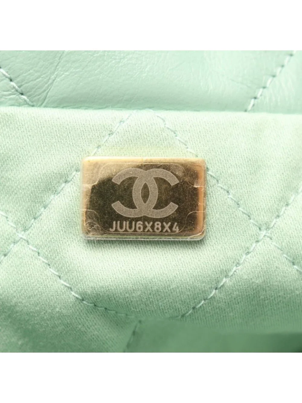 Chanel Shoulder Bag Quilted 22 Small Mint Green Lambskin 22 Chain